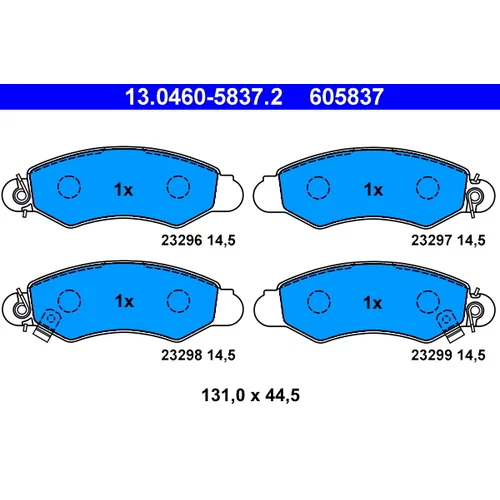 Sada brzdových platničiek kotúčovej brzdy ATE 13.0460-5837.2