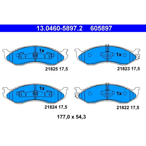 Sada brzdových platničiek kotúčovej brzdy ATE 13.0460-5897.2