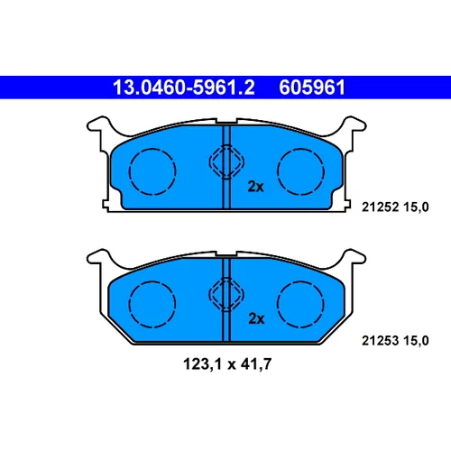 Sada brzdových platničiek kotúčovej brzdy ATE 13.0460-5961.2