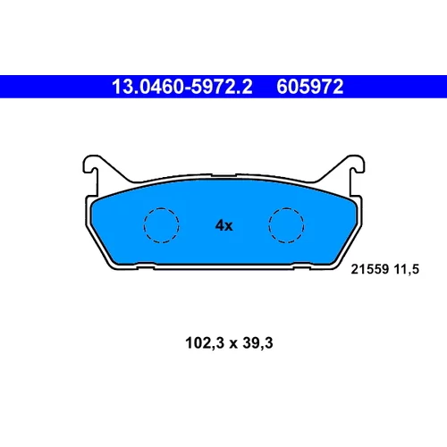Sada brzdových platničiek kotúčovej brzdy ATE 13.0460-5972.2