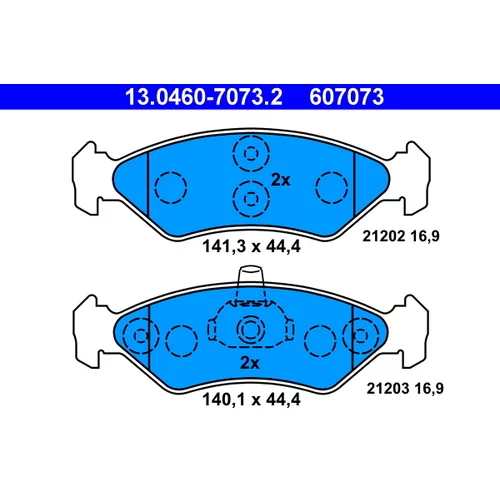 Sada brzdových platničiek kotúčovej brzdy ATE 13.0460-7073.2