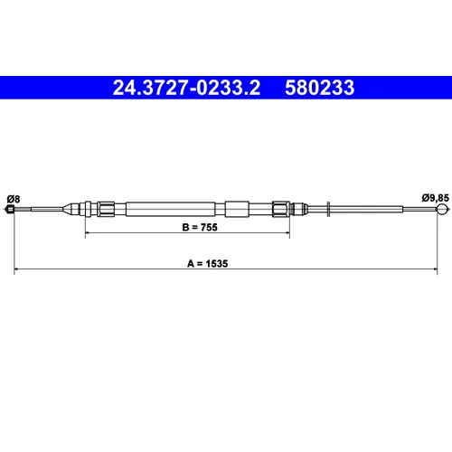 Ťažné lanko parkovacej brzdy ATE 24.3727-0233.2