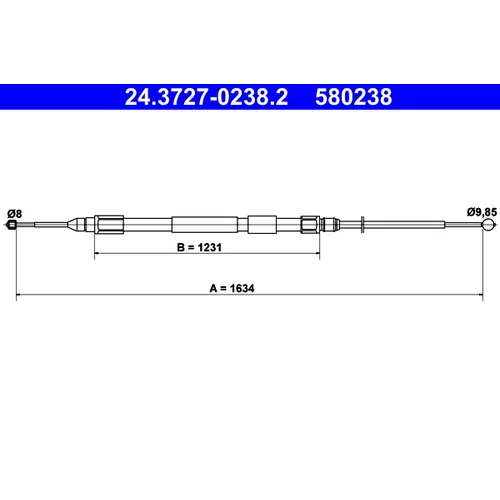 Ťažné lanko parkovacej brzdy ATE 24.3727-0238.2