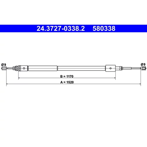 Ťažné lanko parkovacej brzdy ATE 24.3727-0338.2