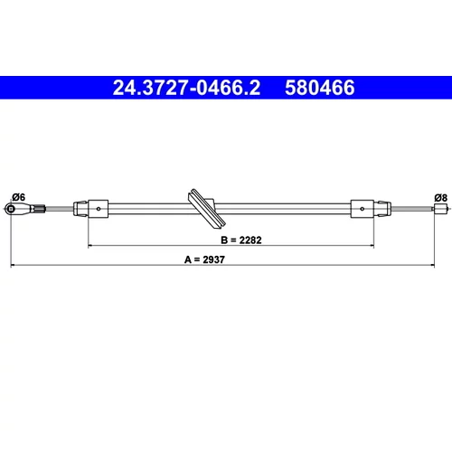 Ťažné lanko parkovacej brzdy ATE 24.3727-0466.2