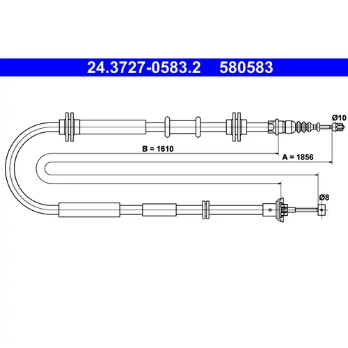 Ťažné lanko parkovacej brzdy ATE 24.3727-0583.2
