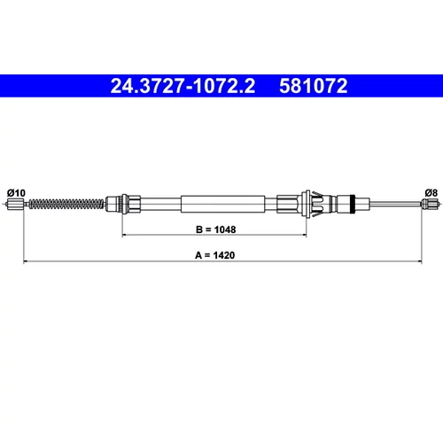 Ťažné lanko parkovacej brzdy ATE 24.3727-1072.2