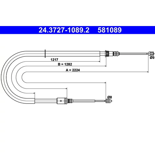 Ťažné lanko parkovacej brzdy ATE 24.3727-1089.2