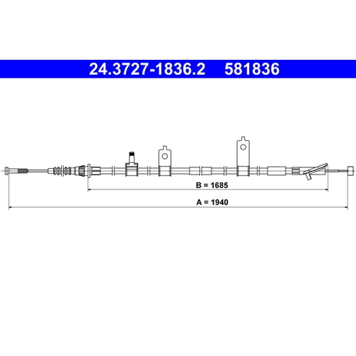 Ťažné lanko parkovacej brzdy ATE 24.3727-1836.2