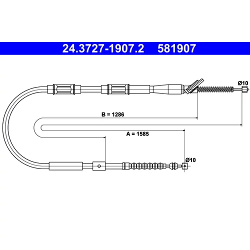 Ťažné lanko parkovacej brzdy ATE 24.3727-1907.2