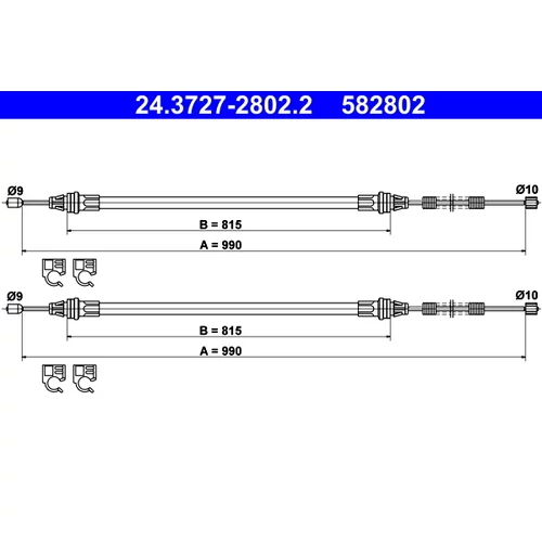 Ťažné lanko parkovacej brzdy ATE 24.3727-2802.2