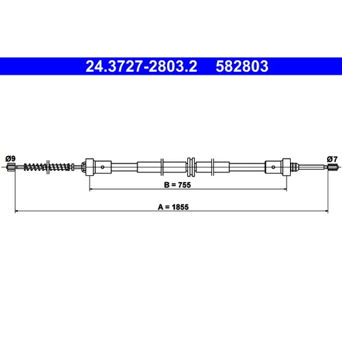 Ťažné lanko parkovacej brzdy ATE 24.3727-2803.2