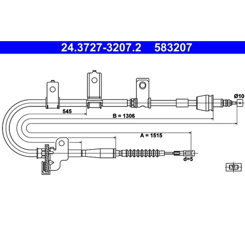 Ťažné lanko parkovacej brzdy ATE 24.3727-3207.2