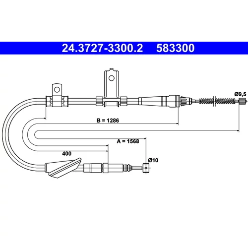 Ťažné lanko parkovacej brzdy ATE 24.3727-3300.2