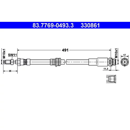 Brzdová hadica ATE 83.7769-0493.3