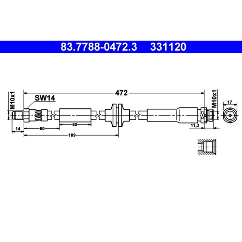 Brzdová hadica ATE 83.7788-0472.3