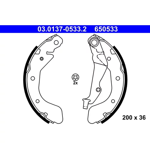 Sada brzdových čeľustí ATE 03.0137-0533.2