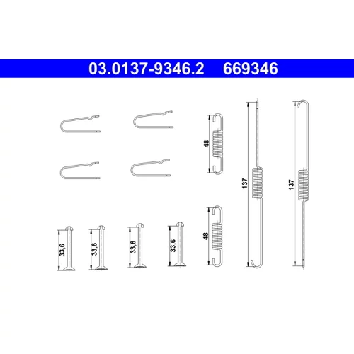 Sada príslušenstva brzdovej čeľuste ATE 03.0137-9346.2