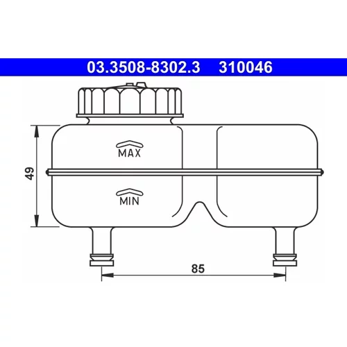 Vyrovnávacia nádobka na brzdovú kvapalinu ATE 03.3508-8302.3