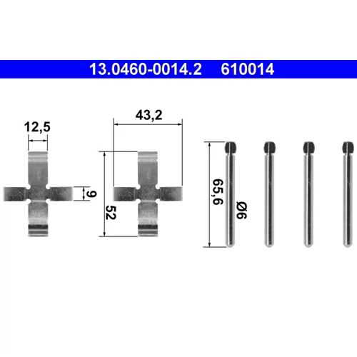 Sada príslušenstva obloženia kotúčovej brzdy ATE 13.0460-0014.2