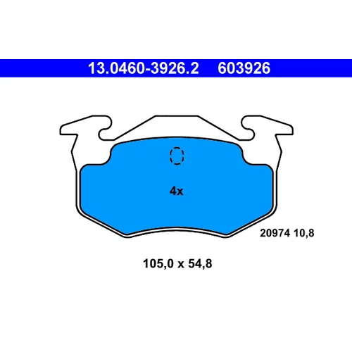 Sada brzdových platničiek kotúčovej brzdy ATE 13.0460-3926.2