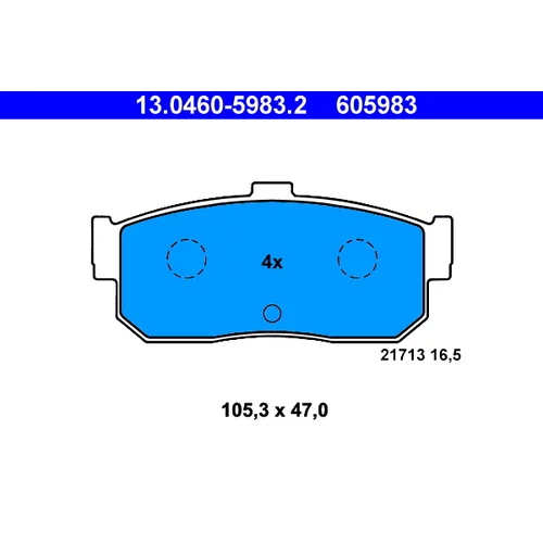 Sada brzdových platničiek kotúčovej brzdy ATE 13.0460-5983.2