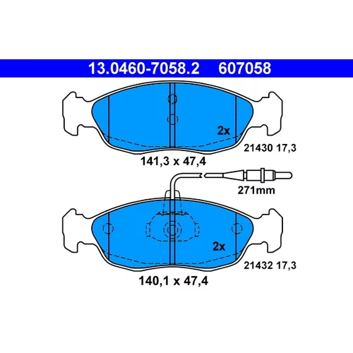 Sada brzdových platničiek kotúčovej brzdy ATE 13.0460-7058.2