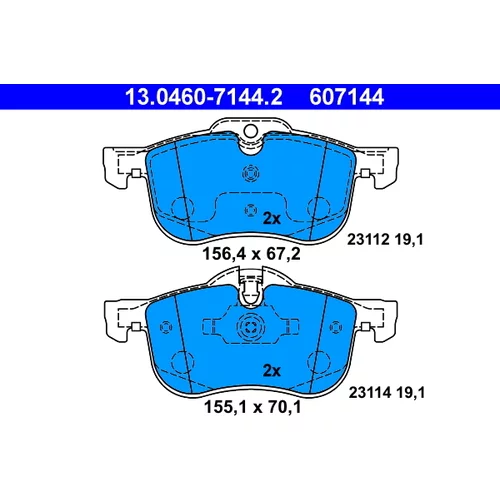 Sada brzdových platničiek kotúčovej brzdy ATE 13.0460-7144.2