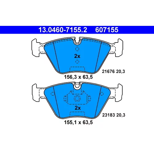 Sada brzdových platničiek kotúčovej brzdy ATE 13.0460-7155.2