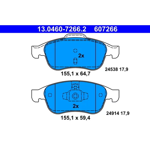 Sada brzdových platničiek kotúčovej brzdy ATE 13.0460-7266.2