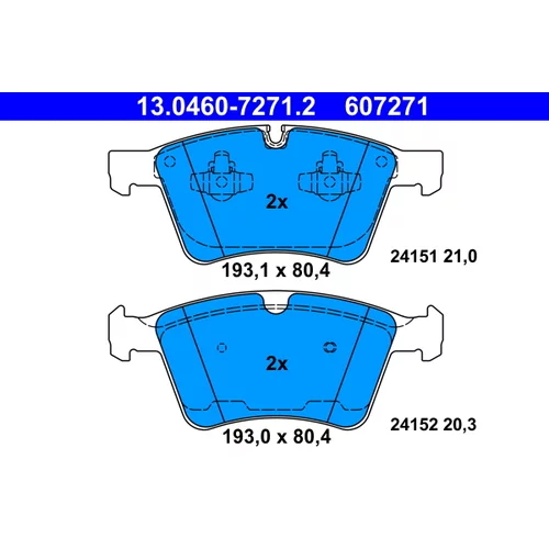 Sada brzdových platničiek kotúčovej brzdy ATE 13.0460-7271.2