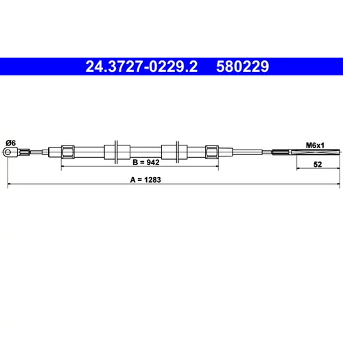 Ťažné lanko parkovacej brzdy ATE 24.3727-0229.2
