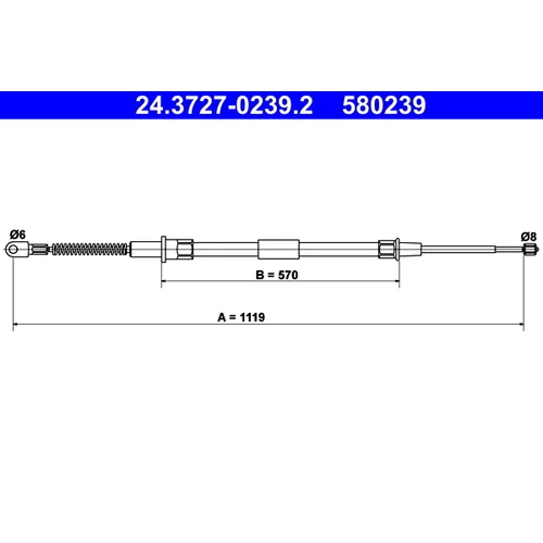 Ťažné lanko parkovacej brzdy ATE 24.3727-0239.2