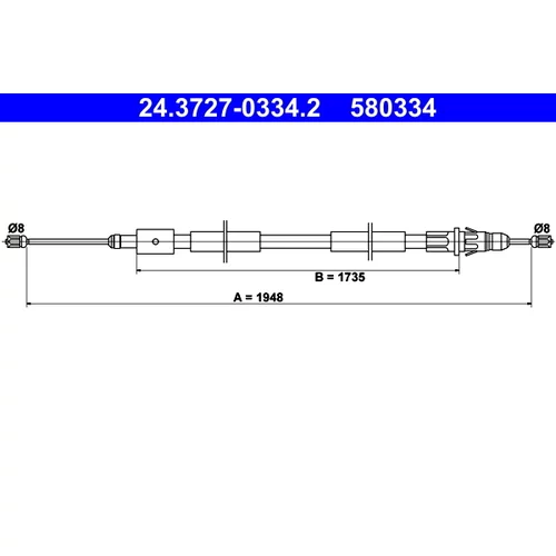 Ťažné lanko parkovacej brzdy ATE 24.3727-0334.2