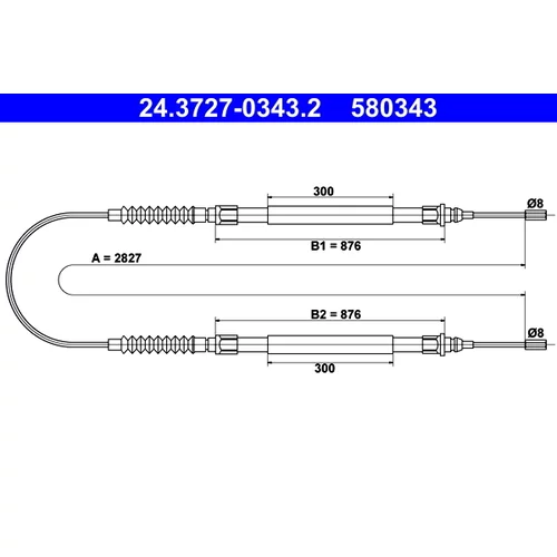 Ťažné lanko parkovacej brzdy ATE 24.3727-0343.2