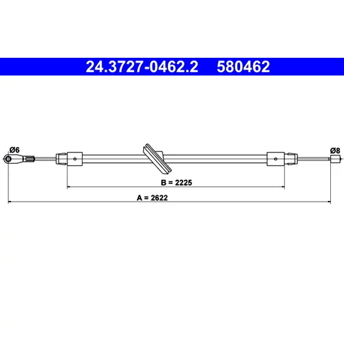 Ťažné lanko parkovacej brzdy ATE 24.3727-0462.2