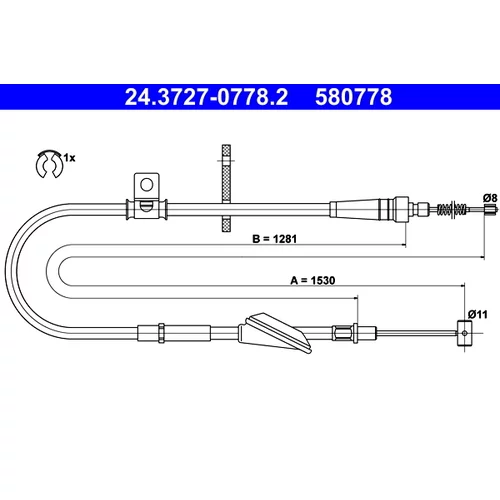 Ťažné lanko parkovacej brzdy ATE 24.3727-0778.2