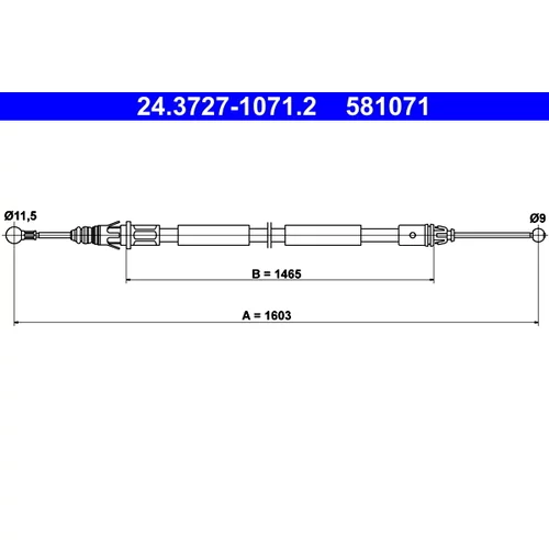 Ťažné lanko parkovacej brzdy ATE 24.3727-1071.2
