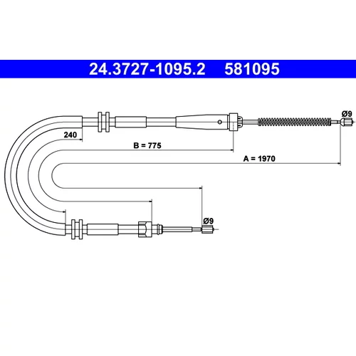 Ťažné lanko parkovacej brzdy ATE 24.3727-1095.2