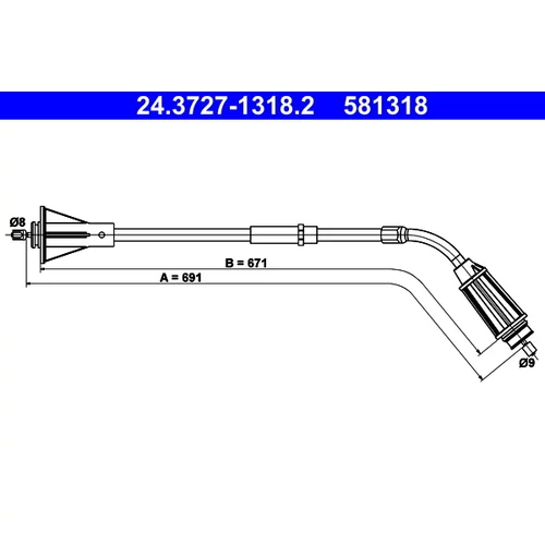 Ťažné lanko parkovacej brzdy ATE 24.3727-1318.2