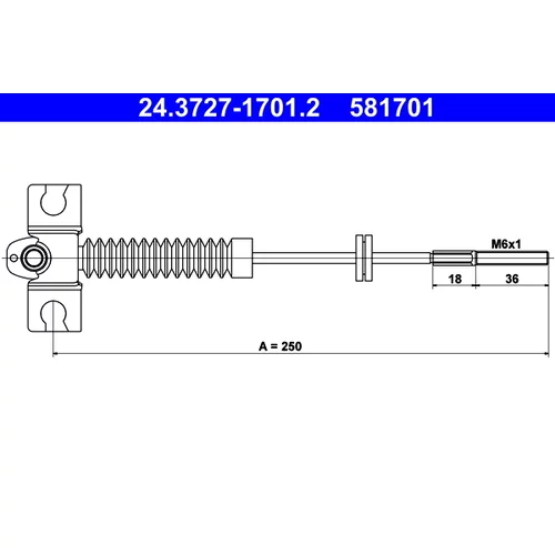Ťažné lanko parkovacej brzdy ATE 24.3727-1701.2