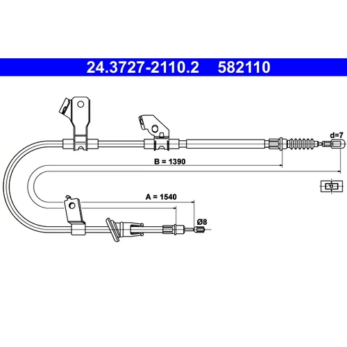 Ťažné lanko parkovacej brzdy ATE 24.3727-2110.2