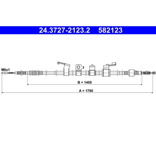 Ťažné lanko parkovacej brzdy ATE 24.3727-2123.2