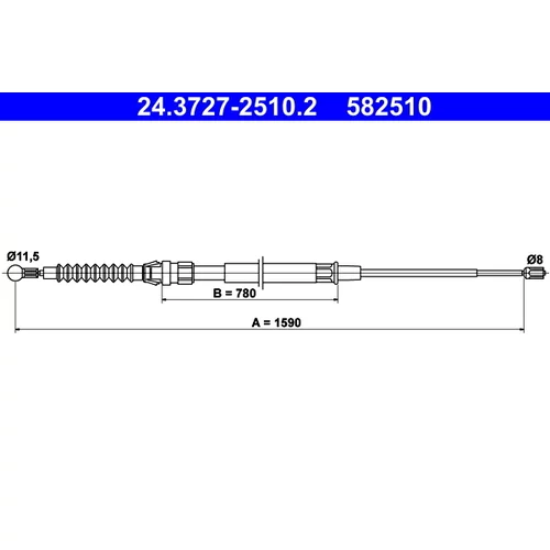 Ťažné lanko parkovacej brzdy ATE 24.3727-2510.2