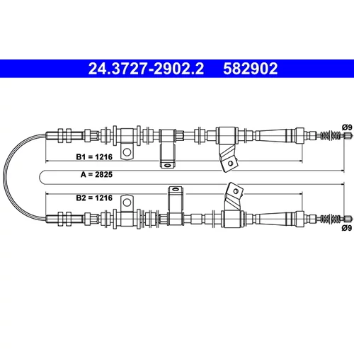 Ťažné lanko parkovacej brzdy ATE 24.3727-2902.2