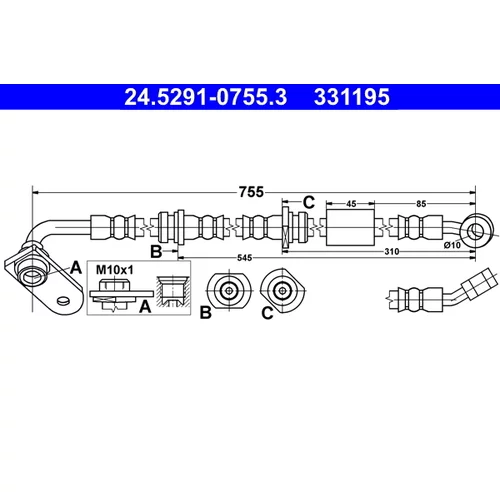 Brzdová hadica ATE 24.5291-0755.3