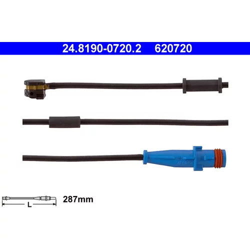 Výstražný kontakt opotrebenia brzdového obloženia ATE 24.8190-0720.2