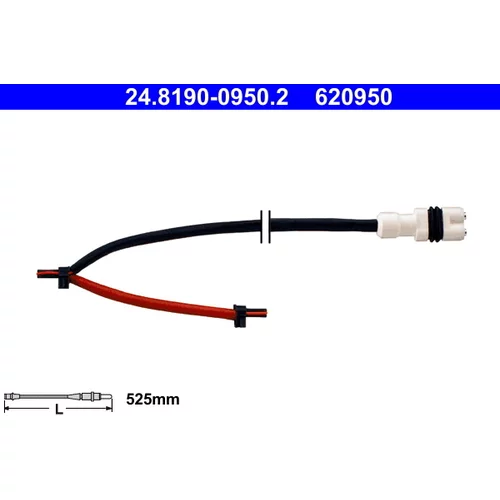 Výstražný kontakt opotrebenia brzdového obloženia ATE 24.8190-0950.2