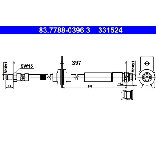 Brzdová hadica ATE 83.7788-0396.3