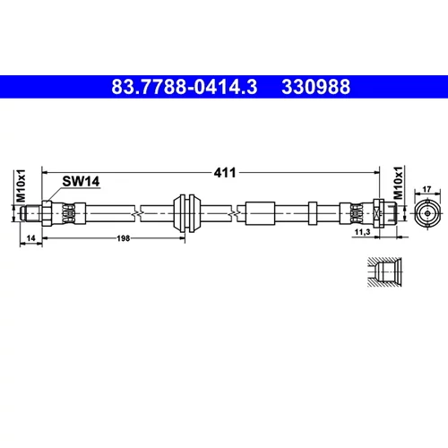 Brzdová hadica ATE 83.7788-0414.3